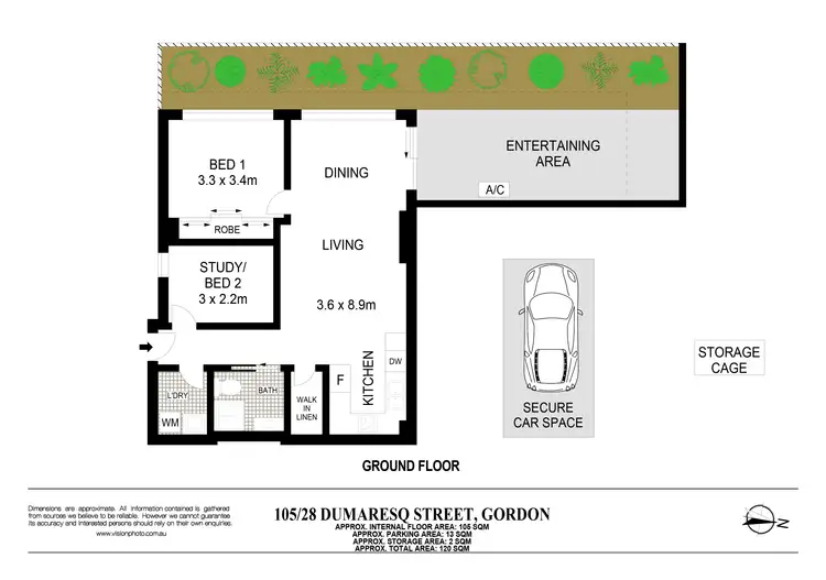 Floorplan of Homely apartment listing, 105/28 Dumaresq Street, Gordon NSW 2072