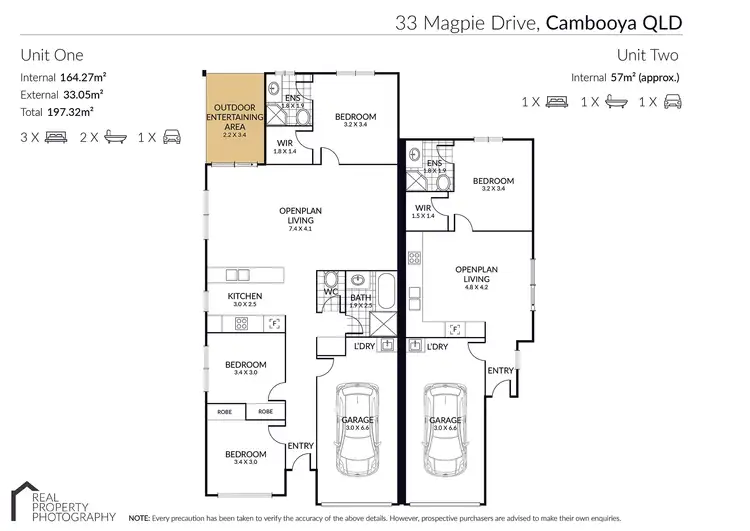 Floorplan of Homely unit listing, 2/33 Magpie Drive, Cambooya QLD 4358