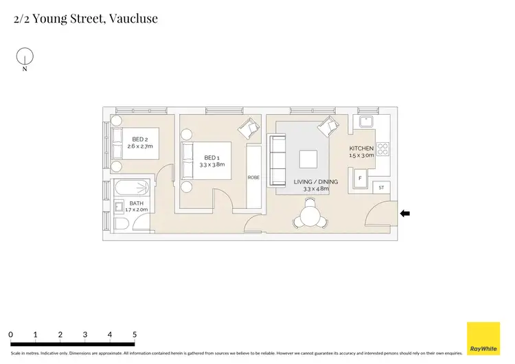 Floorplan of Homely apartment listing, 2/2 Young Street, Vaucluse NSW 2030