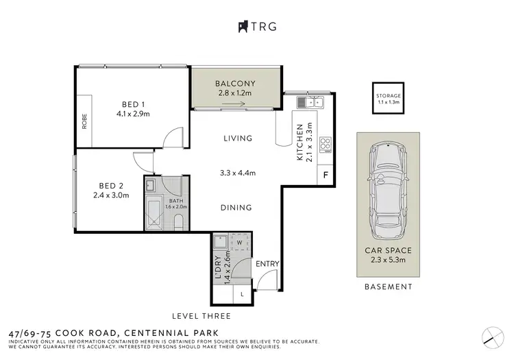 Floorplan of Homely apartment listing, 47/69-75 Cook Road, Centennial Park NSW 2021