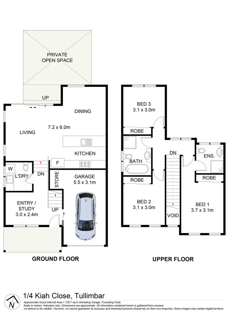 Floorplan of Homely semi-detached listing, 1/4 Kiah Close, Tullimbar NSW 2527