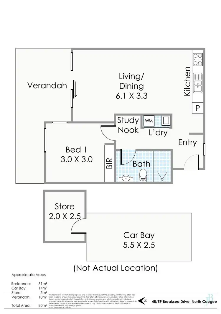 Floorplan of Homely apartment listing, 48/59 Breaksea Drive, North Coogee WA 6163