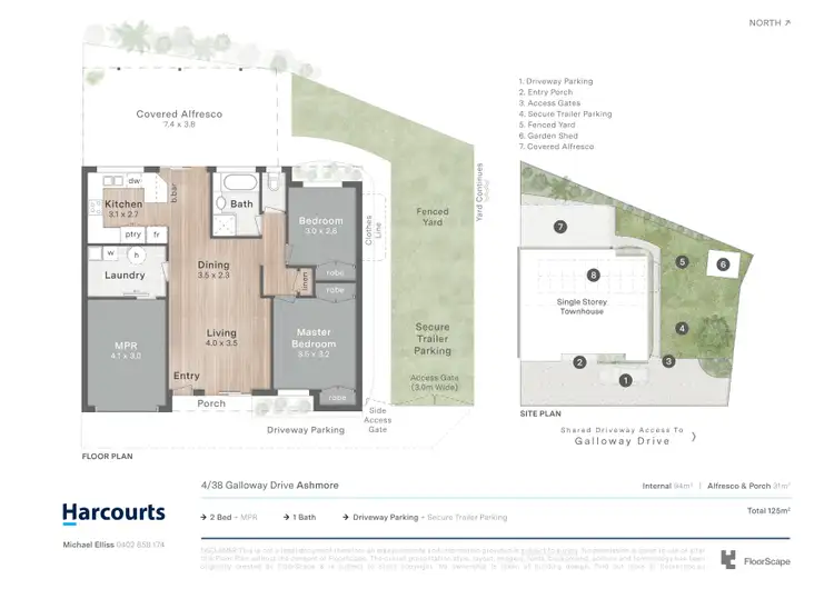Floorplan of Homely semi-detached listing, 4/38 Galloway Drive, Ashmore QLD 4214