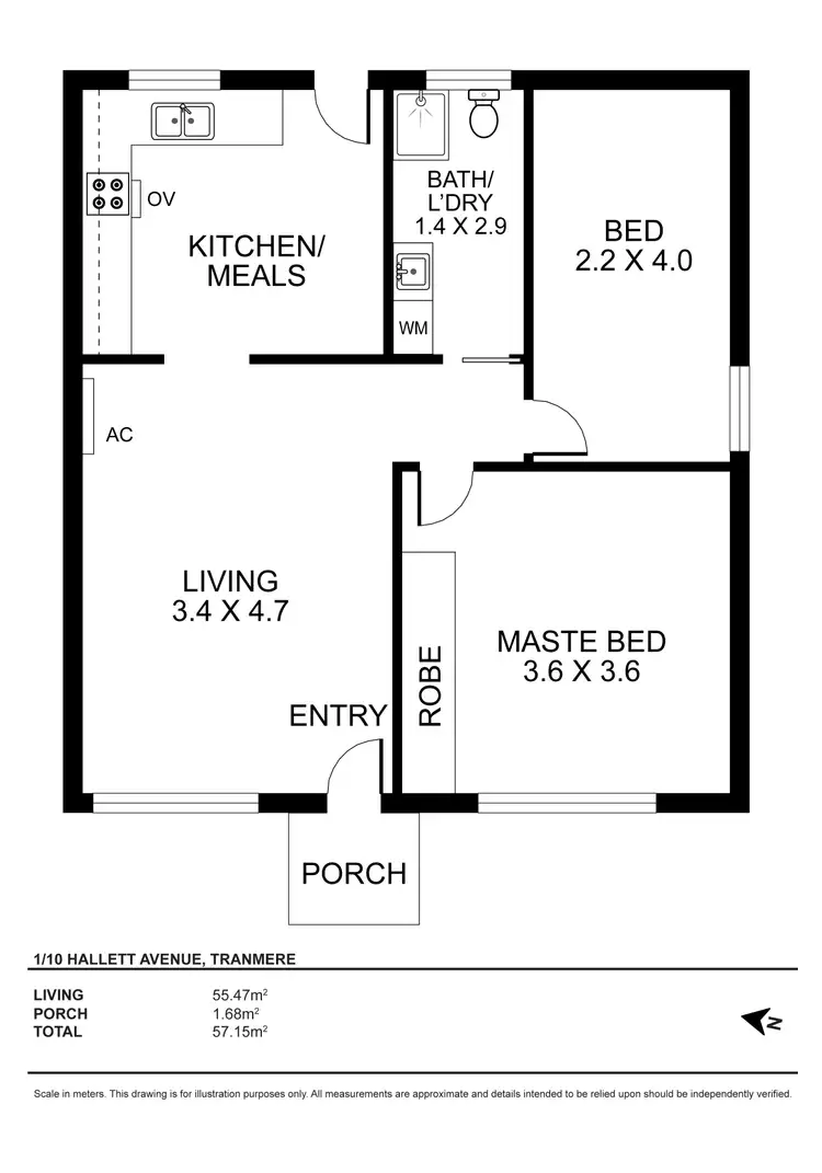 Floorplan of Homely unit listing, 1/10 Hallett Avenue, Tranmere SA 5073