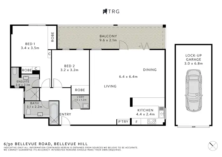 Floorplan of Homely apartment listing, 6/30 Bellevue Road, Bellevue Hill NSW 2023