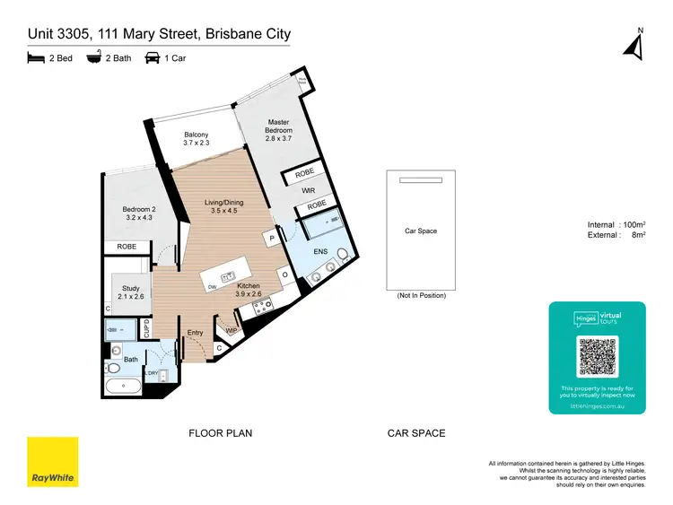 Floorplan of Homely apartment listing, 3305/111 Mary Street, Brisbane City QLD 4000