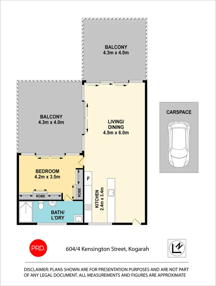 Floorplan of Homely unit listing, 604/4-6 Kensington Street, Kogarah NSW 2217