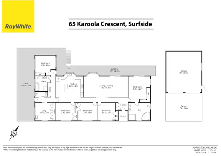 Floorplan of Homely house listing, 65 Karoola Crescent, Surfside NSW 2536