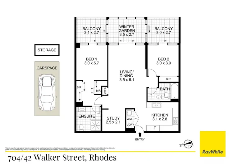 Floorplan of Homely apartment listing, 704/42 Walker Street, Rhodes NSW 2138