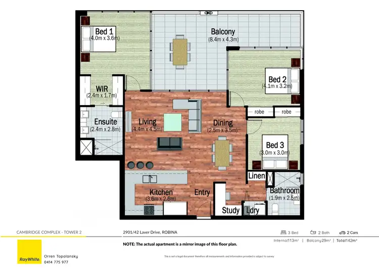 Floorplan of Homely apartment listing, 2901/42 Laver Drive, Robina QLD 4226