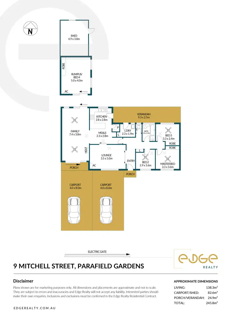 Floorplan of Homely house listing, 9 Mitchell Street, Parafield Gardens SA 5107