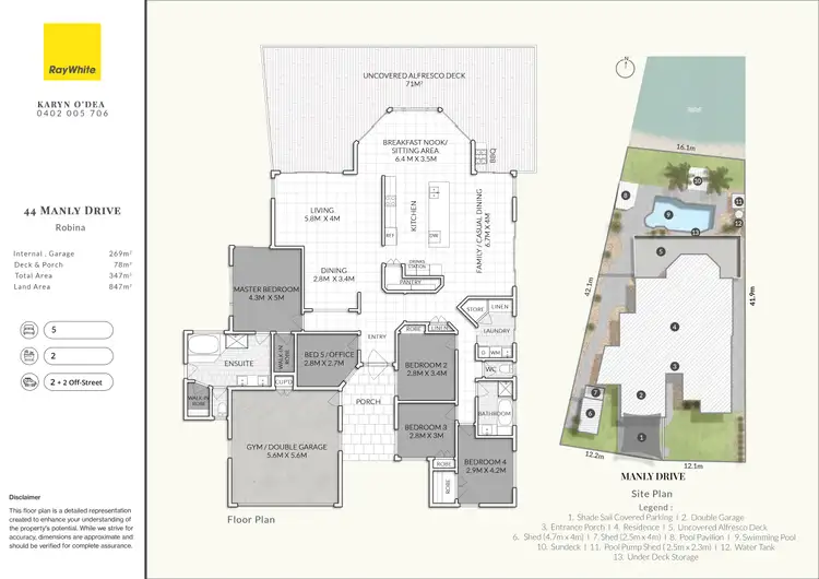 Floorplan of Homely house listing, 44 Manly Drive, Robina QLD 4226