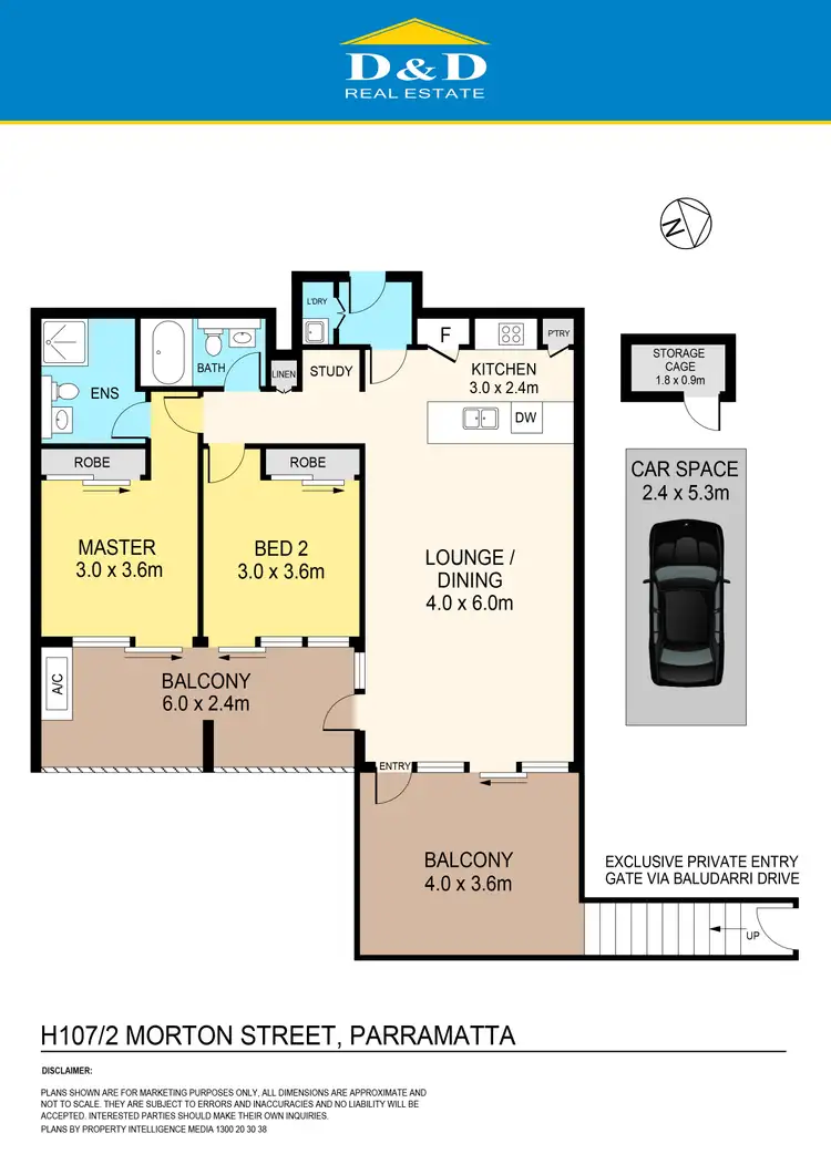 Floorplan of Homely unit listing, H107/2 Morton Street, Parramatta NSW 2150