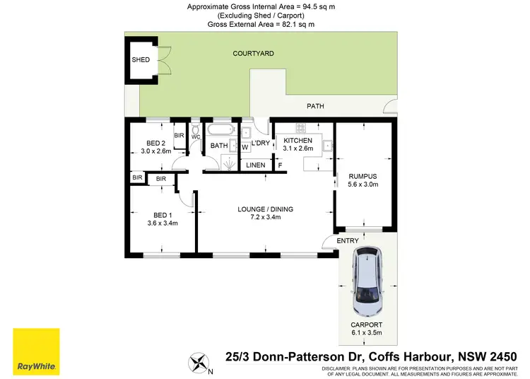 Floorplan of Homely unit listing, 25/3 Donn Patterson Drive, Coffs Harbour NSW 2450