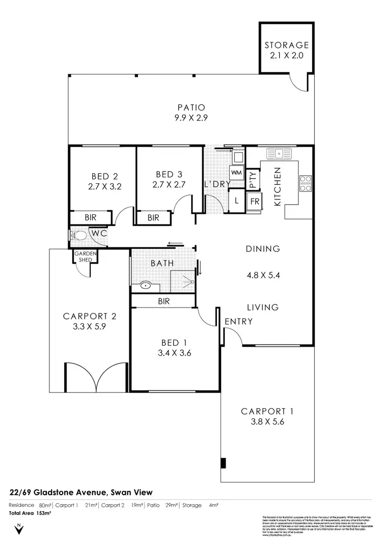 Floorplan of Homely villa listing, 22/69 Gladstone Avenue, Swan View WA 6056