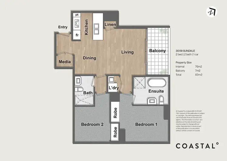 Floorplan of Homely apartment listing, 3009/2 Como Crescent, Southport QLD 4215