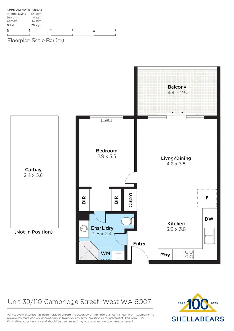 Floorplan of Homely apartment listing, 39/110 Cambridge Street, West Leederville WA 6007