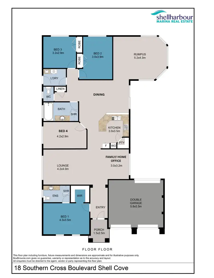 Floorplan of Homely house listing, 18 Southern Cross Boulevard, Shell Cove NSW 2529