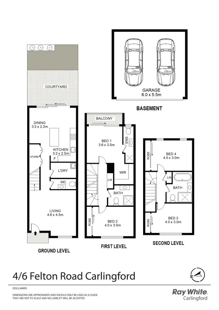 Floorplan of Homely townhouse listing, 4/6 Felton Road, Carlingford NSW 2118