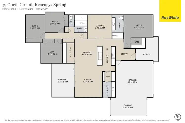 Floorplan of Homely house listing, 39 O'Neill Circuit, Kearneys Spring QLD 4350