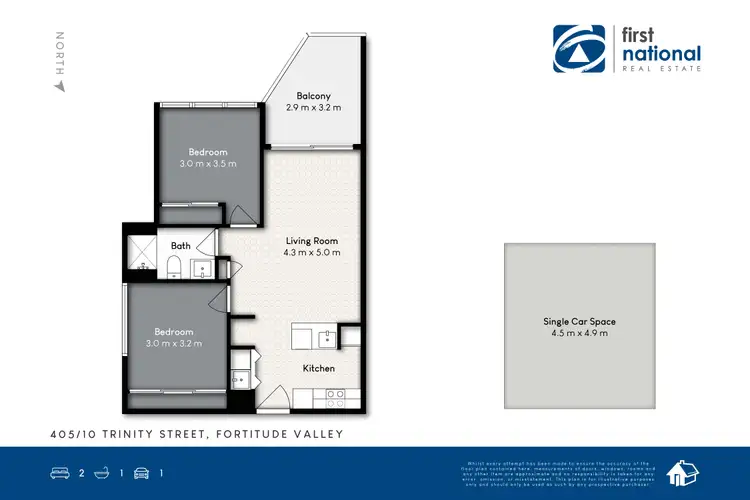 Floorplan of Homely flat listing, 405/10 Trinity Street, Fortitude Valley QLD 4006