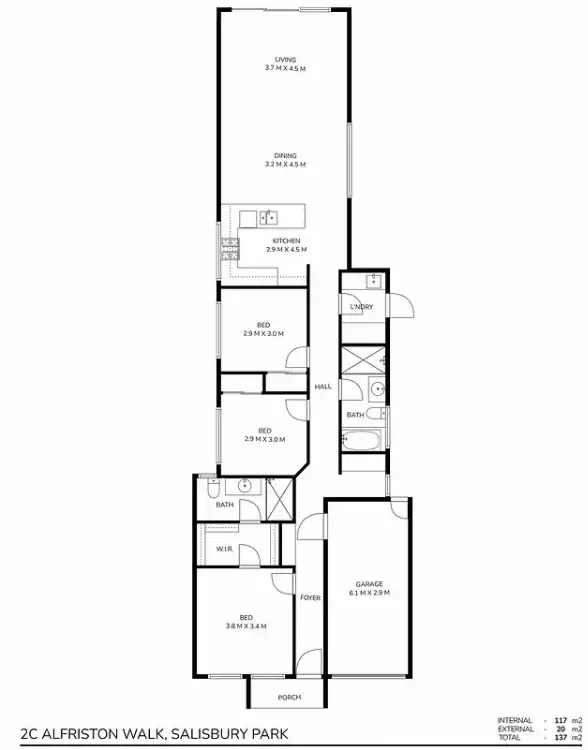 Floorplan of Homely house listing, 2C Alfriston Walk, Salisbury Park SA 5109