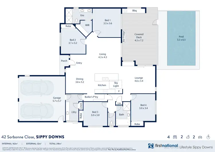 Floorplan of Homely house listing, 42 Sorbonne Close, Sippy Downs QLD 4556