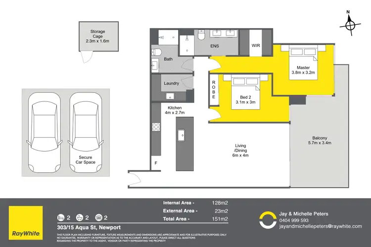 Floorplan of Homely apartment listing, 303/15 Aqua Street, Newport QLD 4020
