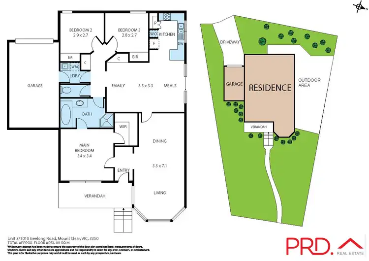 Floorplan of Homely townhouse listing, 3/1010 Geelong Road, Mount Clear VIC 3350