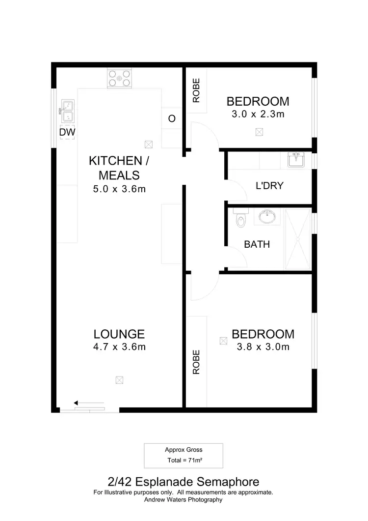Floorplan of Homely unit listing, 2/42 Esplanade, Semaphore SA 5019