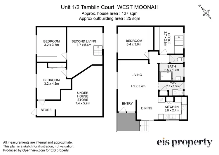 Floorplan of Homely house listing, 1/2 Tamblin Court, West Moonah TAS 7009