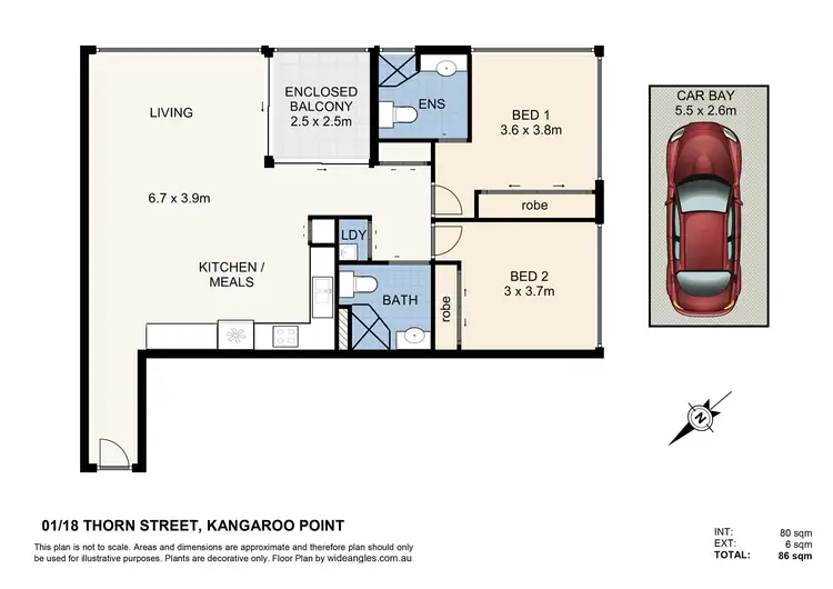 Floorplan of Homely apartment listing, 701/18 Thorn Street, Kangaroo Point QLD 4169