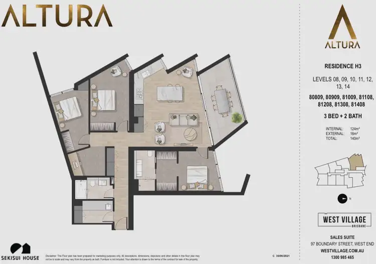 Floorplan of Homely apartment listing, 81009/23 Mollison Street, West End QLD 4101