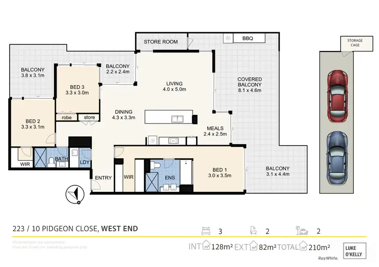 Floorplan of Homely apartment listing, 223/10 Pidgeon Close, West End QLD 4101