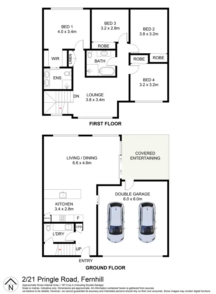 Floorplan of Homely townhouse listing, 1-3/21 Pringle Road, Fernhill NSW 2519