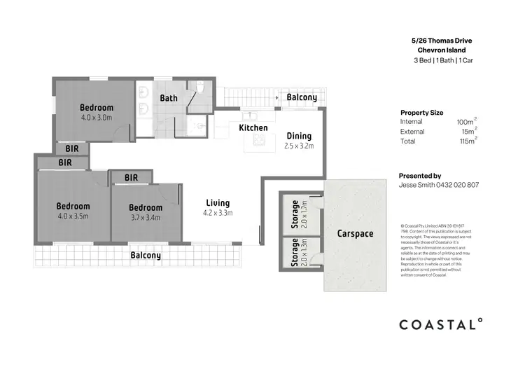 Floorplan of Homely apartment listing, 5/26 Thomas Drive, Chevron Island QLD 4217