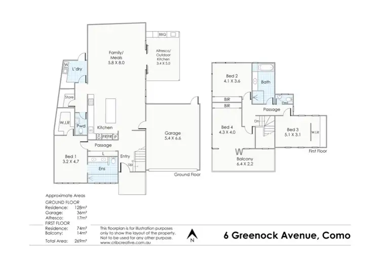 Floorplan of Homely house listing, 6 Greenock Avenue, Como WA 6152