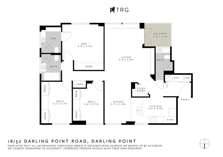 Floorplan of Homely apartment listing, 18/52 Darling Point Road, Darling Point NSW 2027