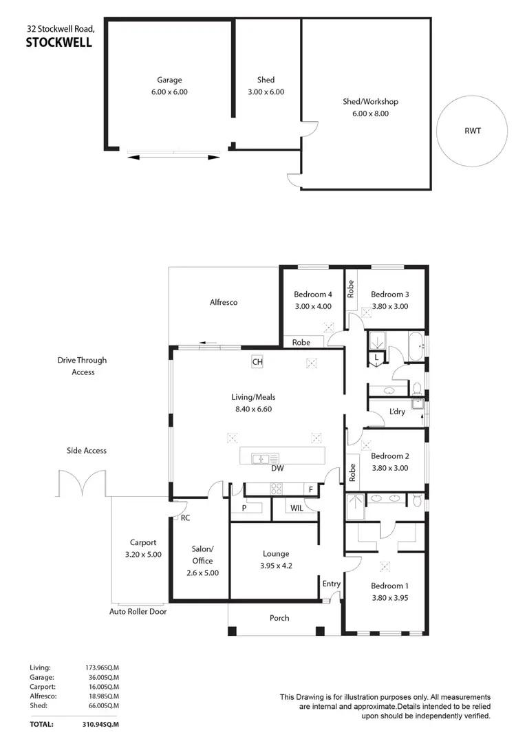 Floorplan of Homely house listing, 32 Stockwell Road, Stockwell SA 5355