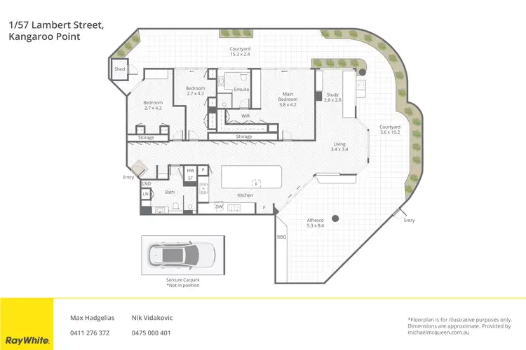 Floorplan of Homely apartment listing, 1/57 Lambert Street, Kangaroo Point QLD 4169