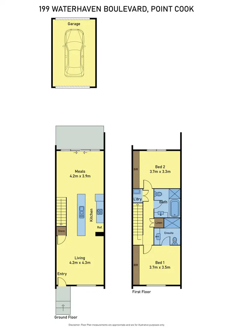 Floorplan of Homely townhouse listing, 199 Waterhaven Boulevard, Point Cook VIC 3030