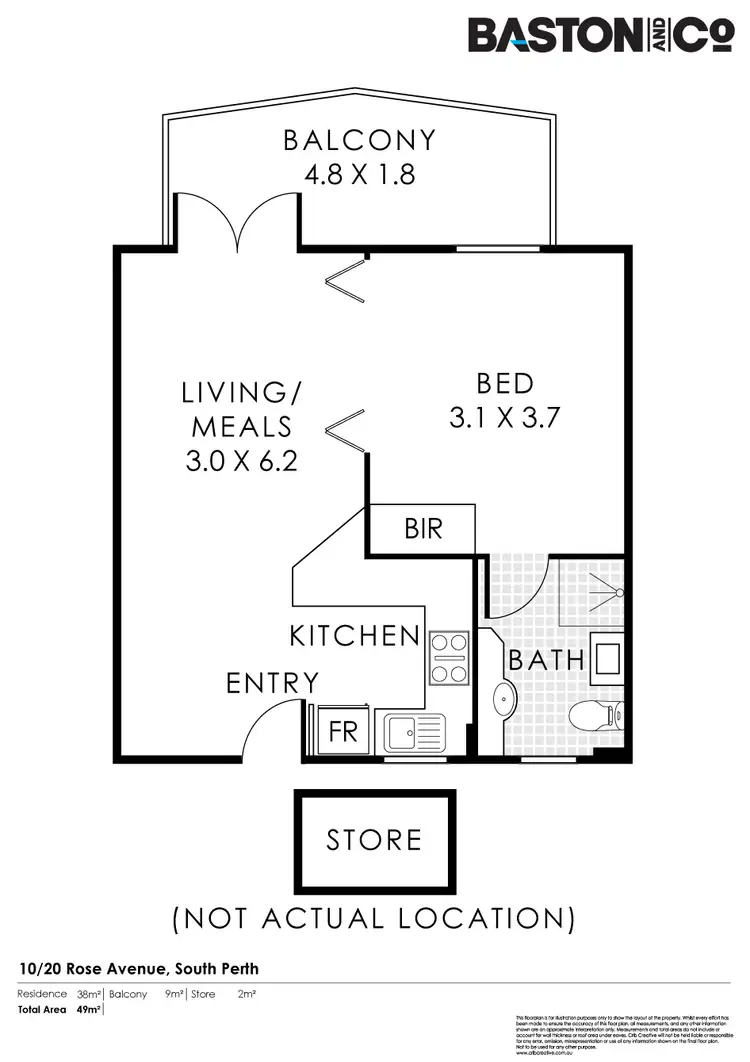 Floorplan of Homely apartment listing, 10/20 Rose Avenue, South Perth WA 6151