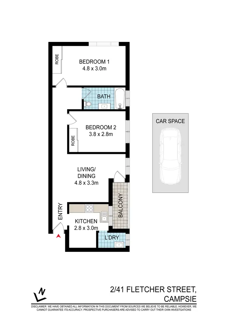 Floorplan of Homely apartment listing, 2/41 Fletcher Street, Campsie NSW 2194