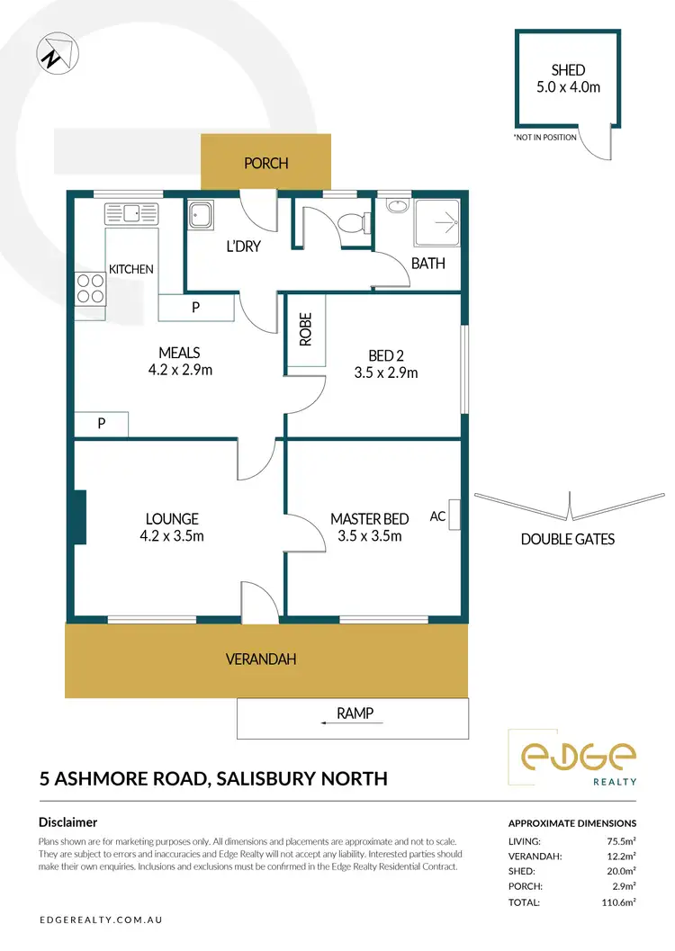 Floorplan of Homely house listing, 5 Ashmore Road, Salisbury North SA 5108