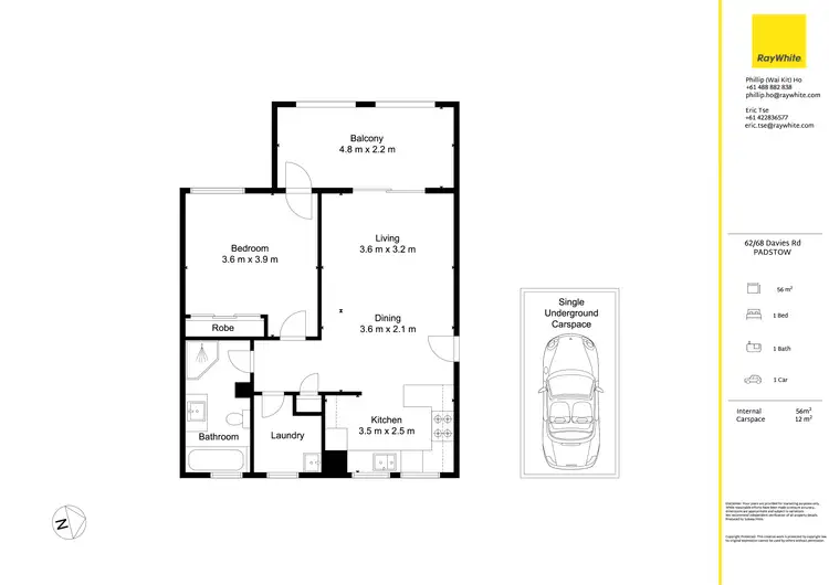Floorplan of Homely unit listing, 62/68 Davies Road, Padstow NSW 2211