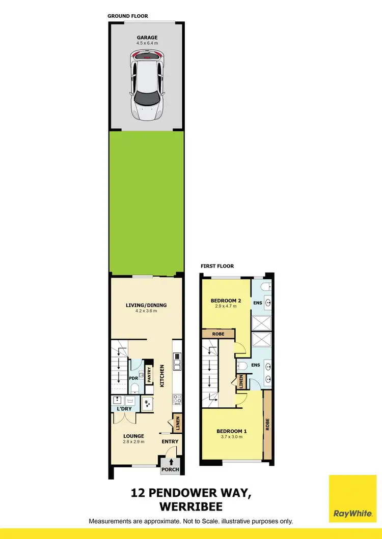 Floorplan of Homely townhouse listing, 12 Pendower Way, Werribee VIC 3030