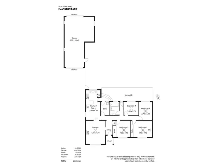 Floorplan of Homely house listing, 49 St Albans Road, Evanston Park SA 5116