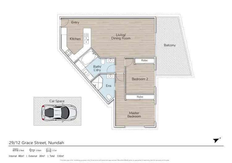 Floorplan of Homely apartment listing, 29/12 Grace Street, Nundah QLD 4012