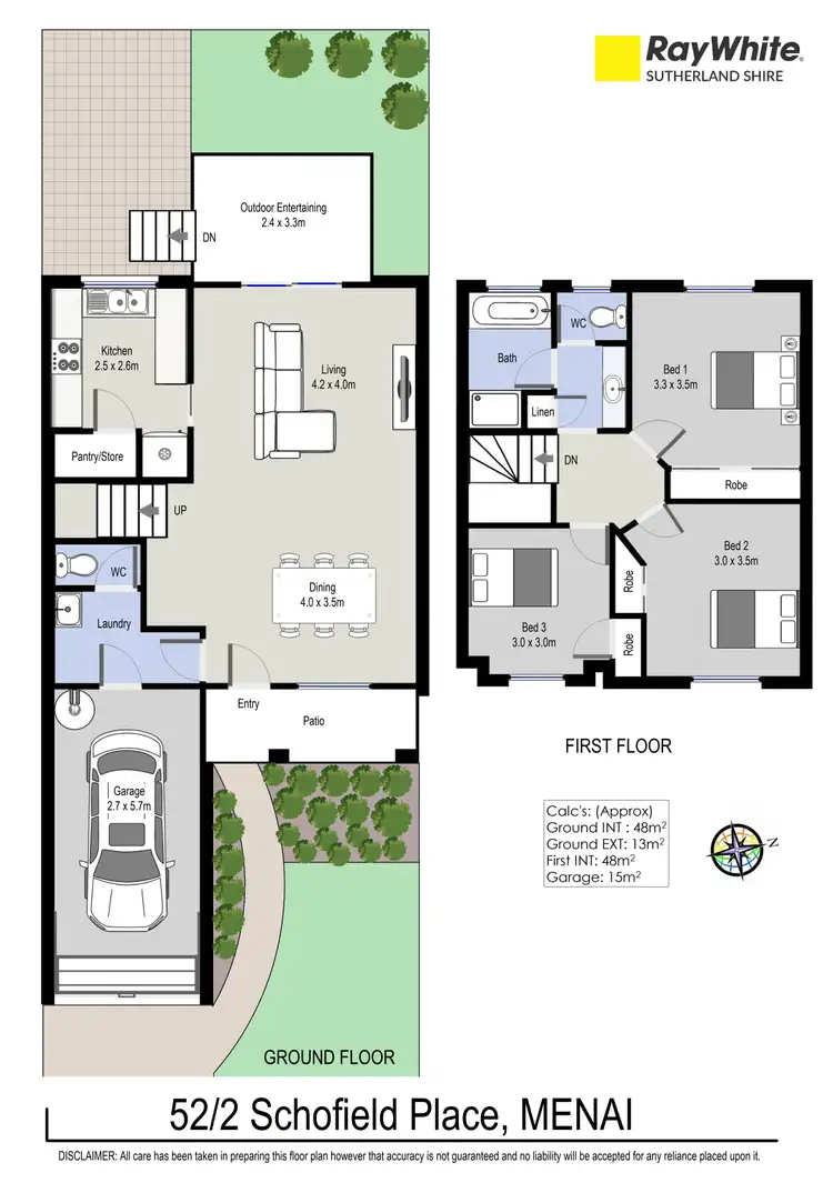 Floorplan of Homely townhouse listing, 52/2 Schofield Place, Menai NSW 2234
