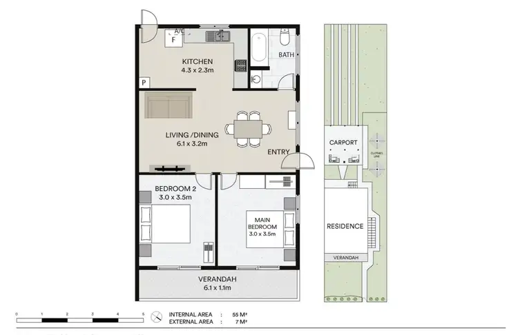 Floorplan of Homely unit listing, 2/110 Talford Street, Allenstown QLD 4700